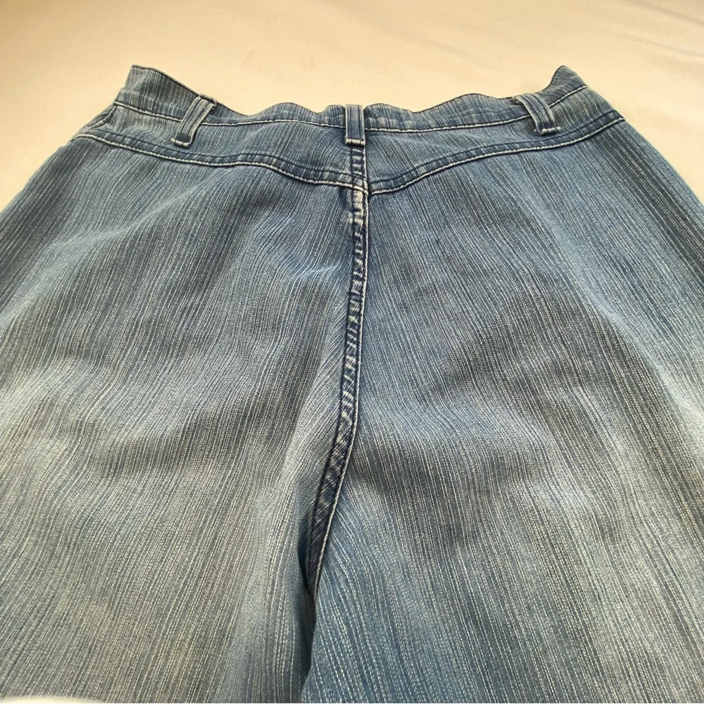 Simon Chang Size 10 Wide Leg Cropped Denim Vintage Lightweight 1970's.Light Wash - Picture 8 of 14